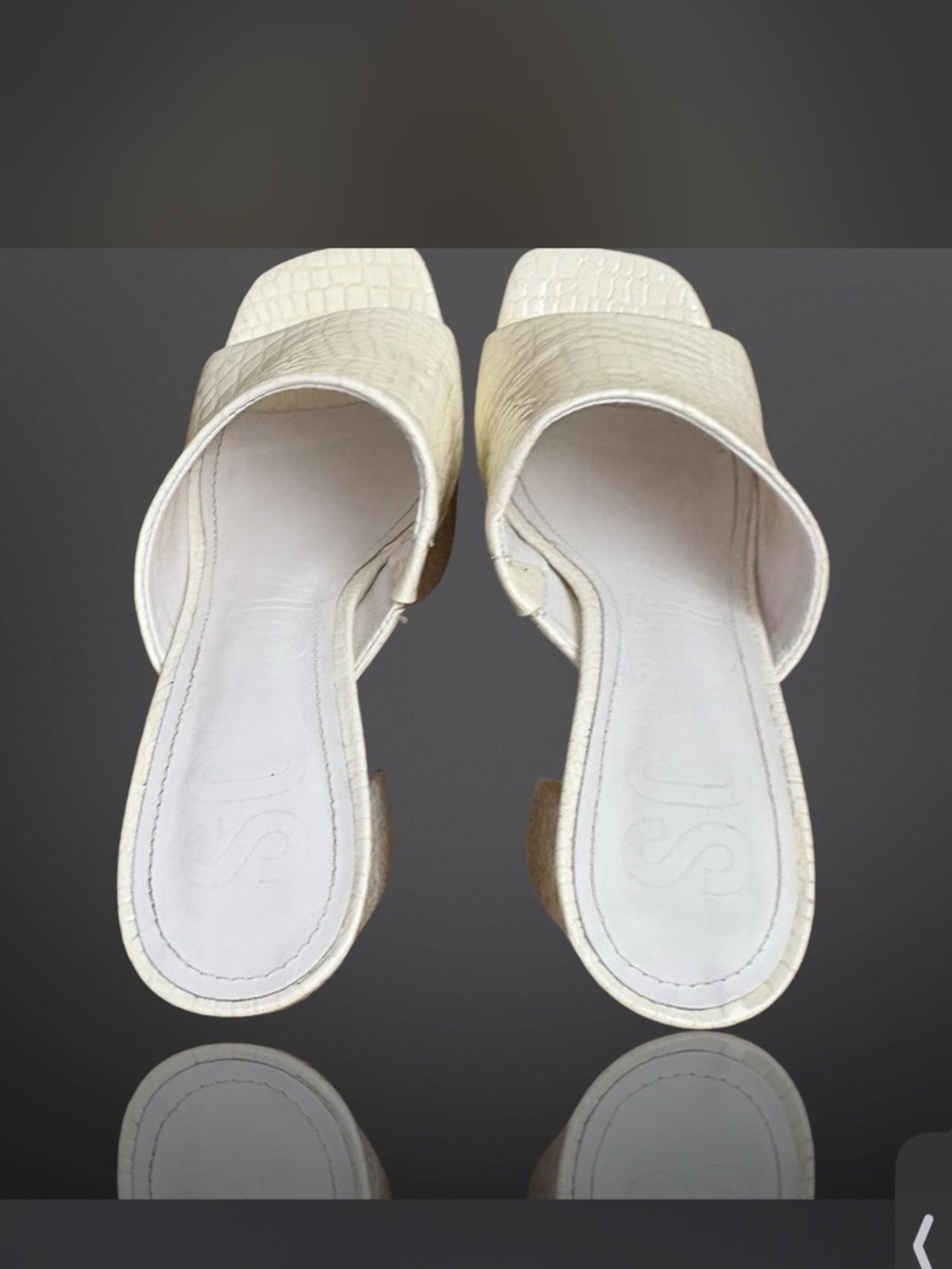 SCHUTZ White Croc-Embossed Platform Mule - Picture 4 of 8
